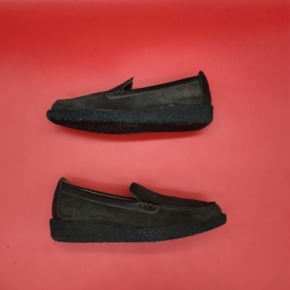 Lands’ End Brown Suede Leather Loafers Crepe Sole Women's 9M Made in Brazil - Picture 8 of 13